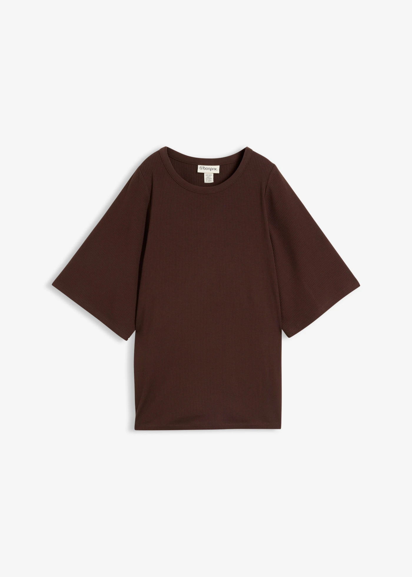 Geribd shirt in een viscosemix • donkerbruin • product-page.page-title-suffix