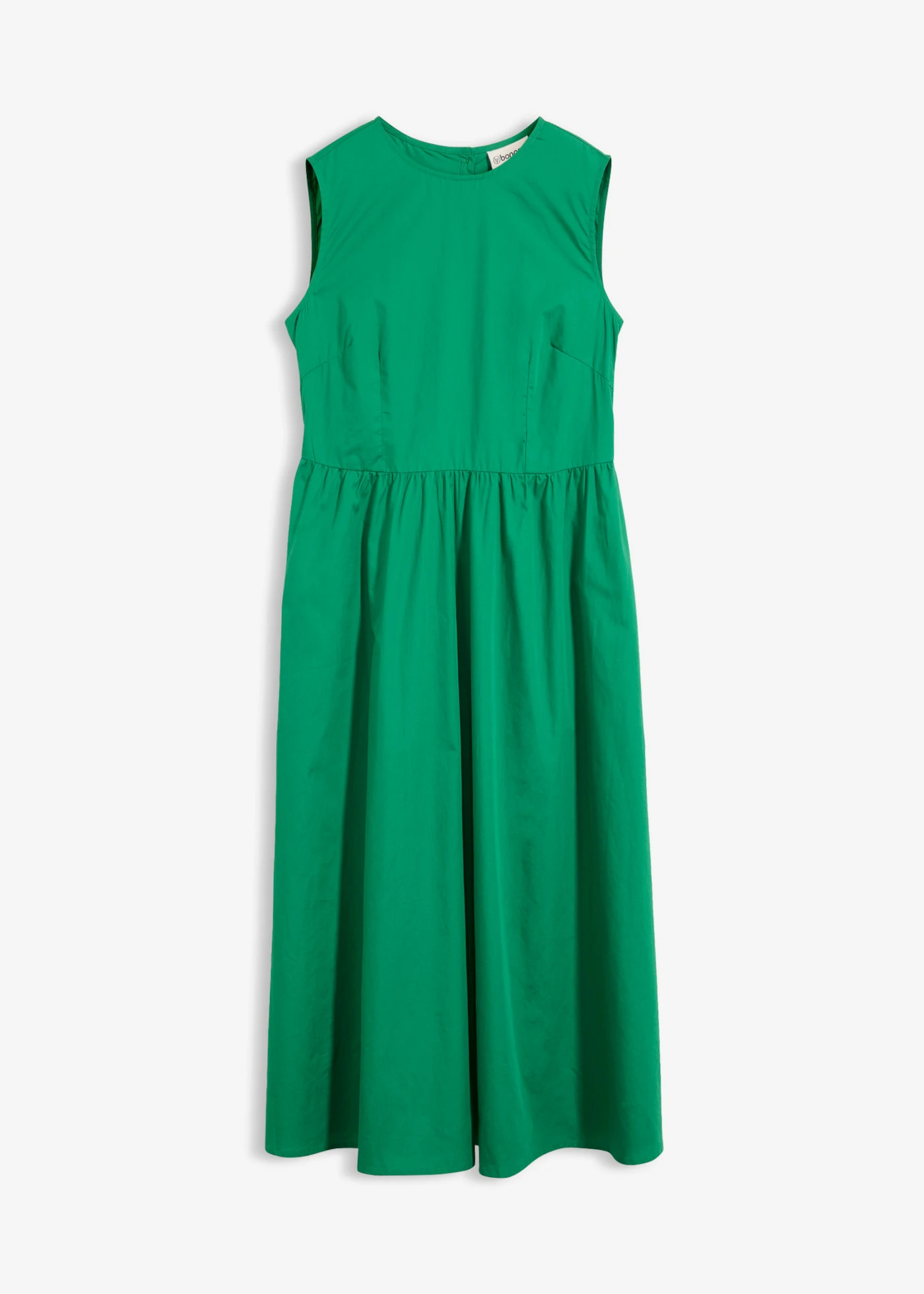 Rochie midi din bumbac organic 100% • verde-nestemată • magazin bonprix