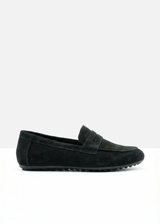 Mocassins en cuir velours