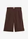 Bermuda à taille élastiquée 100% coton, Couleur: marron foncé
