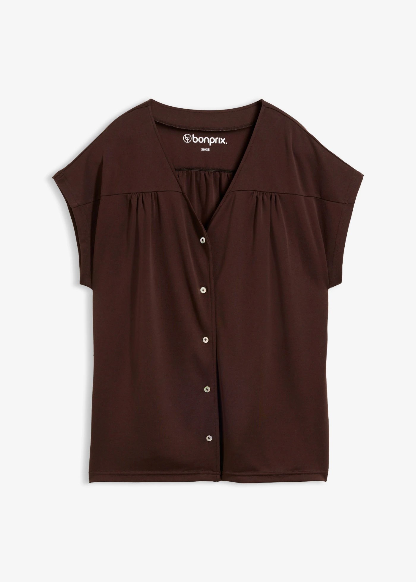 Shirt van viscose piqué • donkerbruin • product-page.page-title-suffix