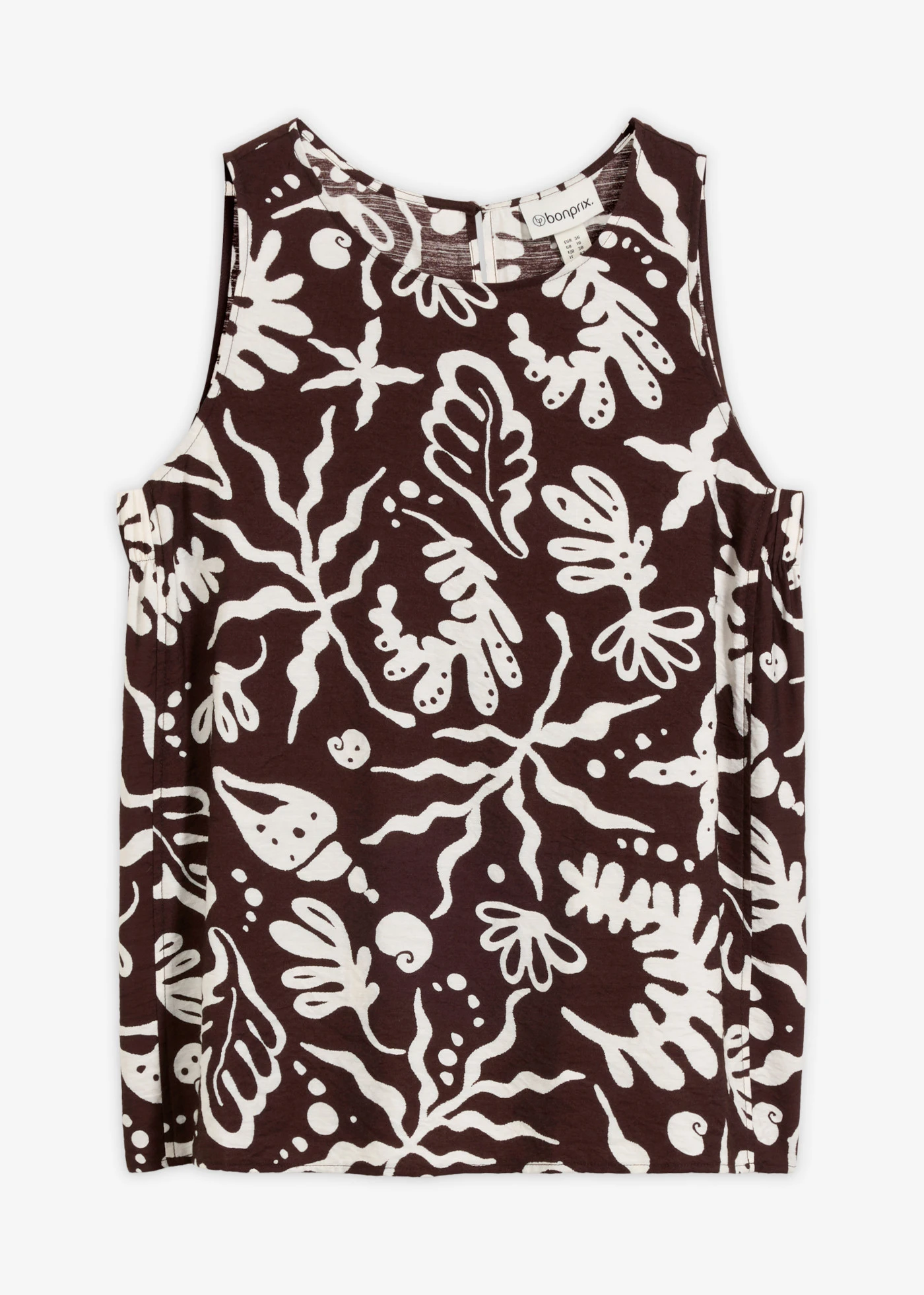 Blousetop met soepele viscose • donkerbruin-wolwit met print • product-page.page-title-suffix