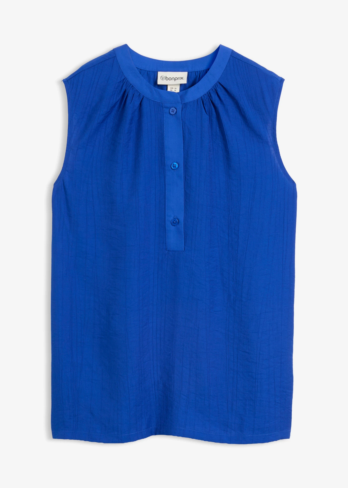 Top-bluză cu guler ușor înalt • albastru-cobalt • magazin bonprix