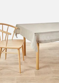 Tafelkleed met linnen, Kleur: taupe