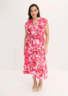 Jersey jurk in een zachte viscosemix, Kleur: pink gebloemd