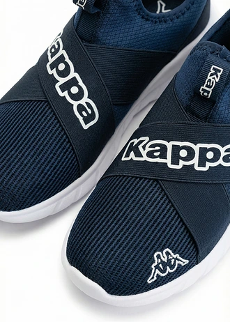 Sneakers Kappa confortables à enfiler en matière souple, Couleur: bleu foncé