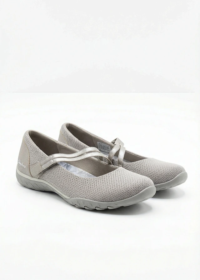 Skechers ballerina's met flexibele zool, Kleur: taupe