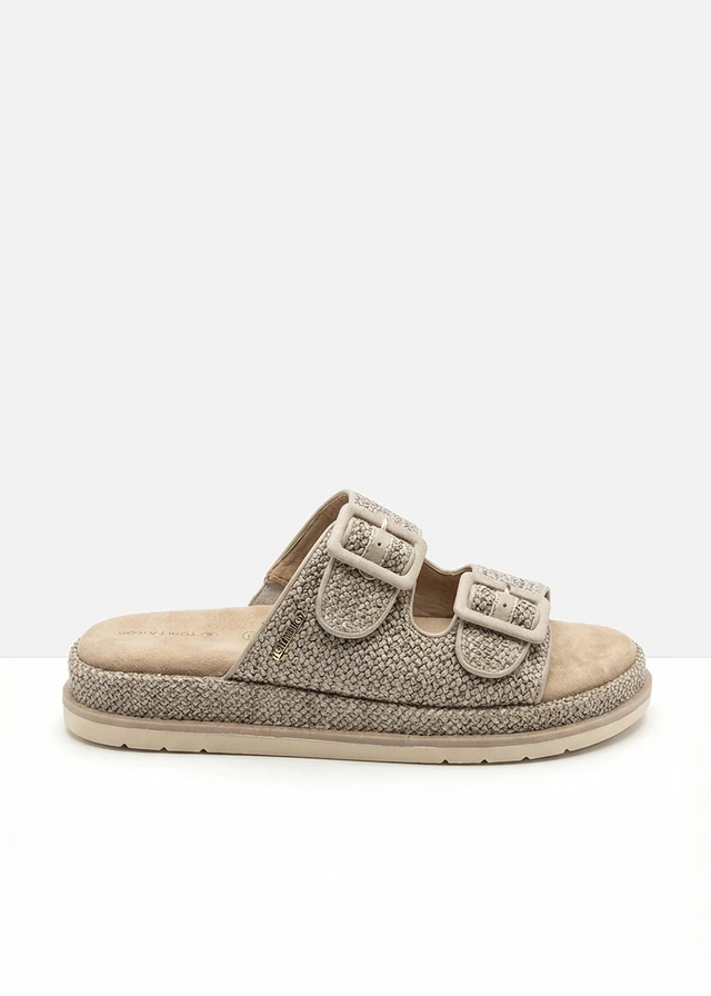 Tom Tailor plateauslippers met gehaakt effect • ecru • bonprix online shop
