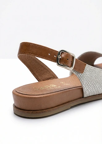 Jana sandalen in comfortabele wijdte, Kleur: goud slangenprint