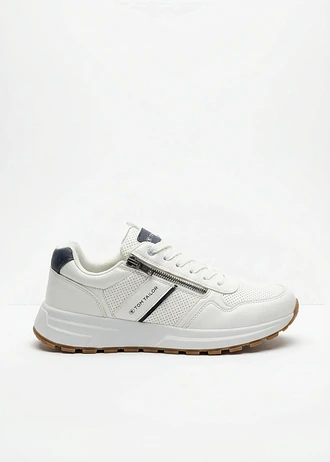 Tom Taylor sneakers met ritssluiting, Kleur: wit