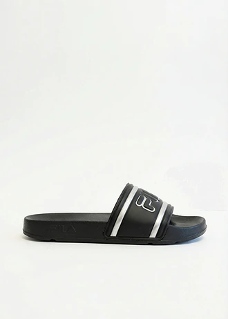 Fila-slippers met metallic details • zwart/zilverkleur • bonprix online shop