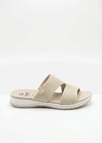 Jana sleehak slippers, comfortabele wijdte • beige-goudkleur • bonprix online shop