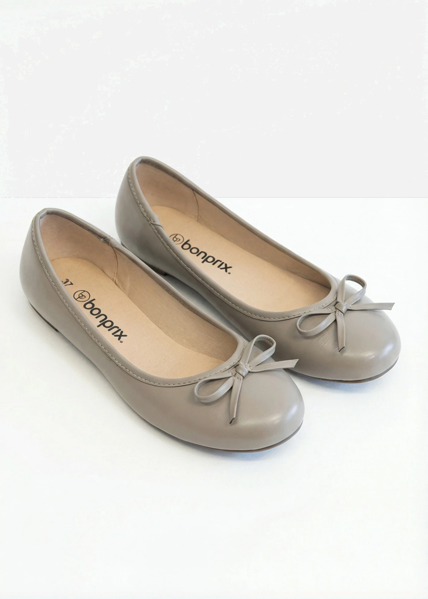 Ballerina's met strikje • taupe • bonprix online shop