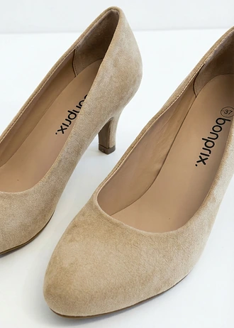 Pumps met smalle hak, Kleur: mat camel