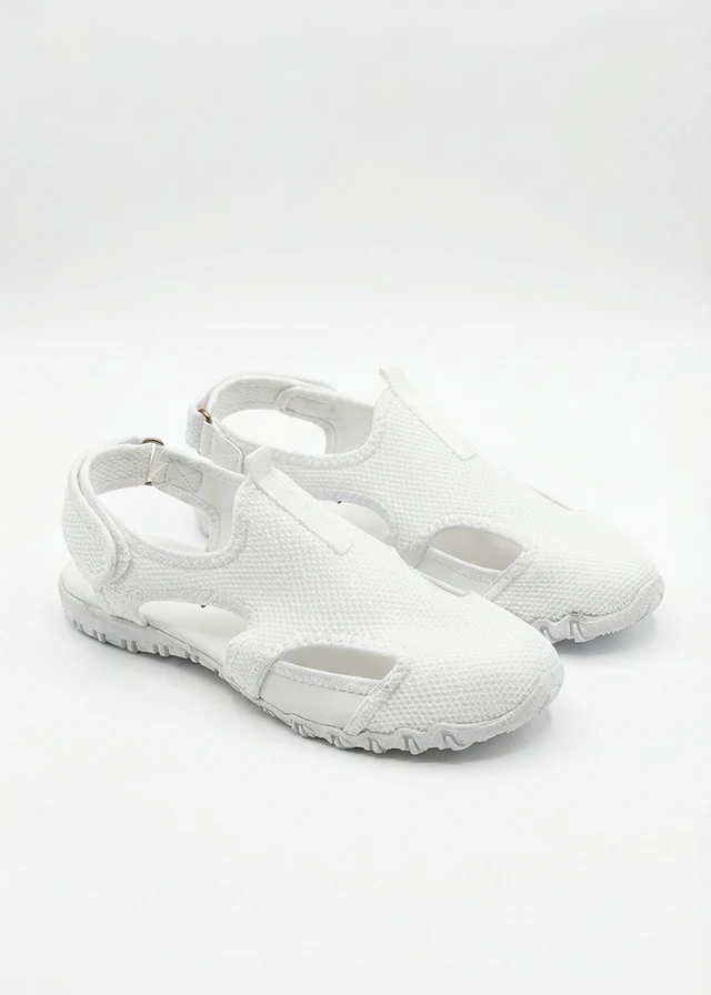 Trekking sandalen met geprofileerde loopzool, Kleur: wit