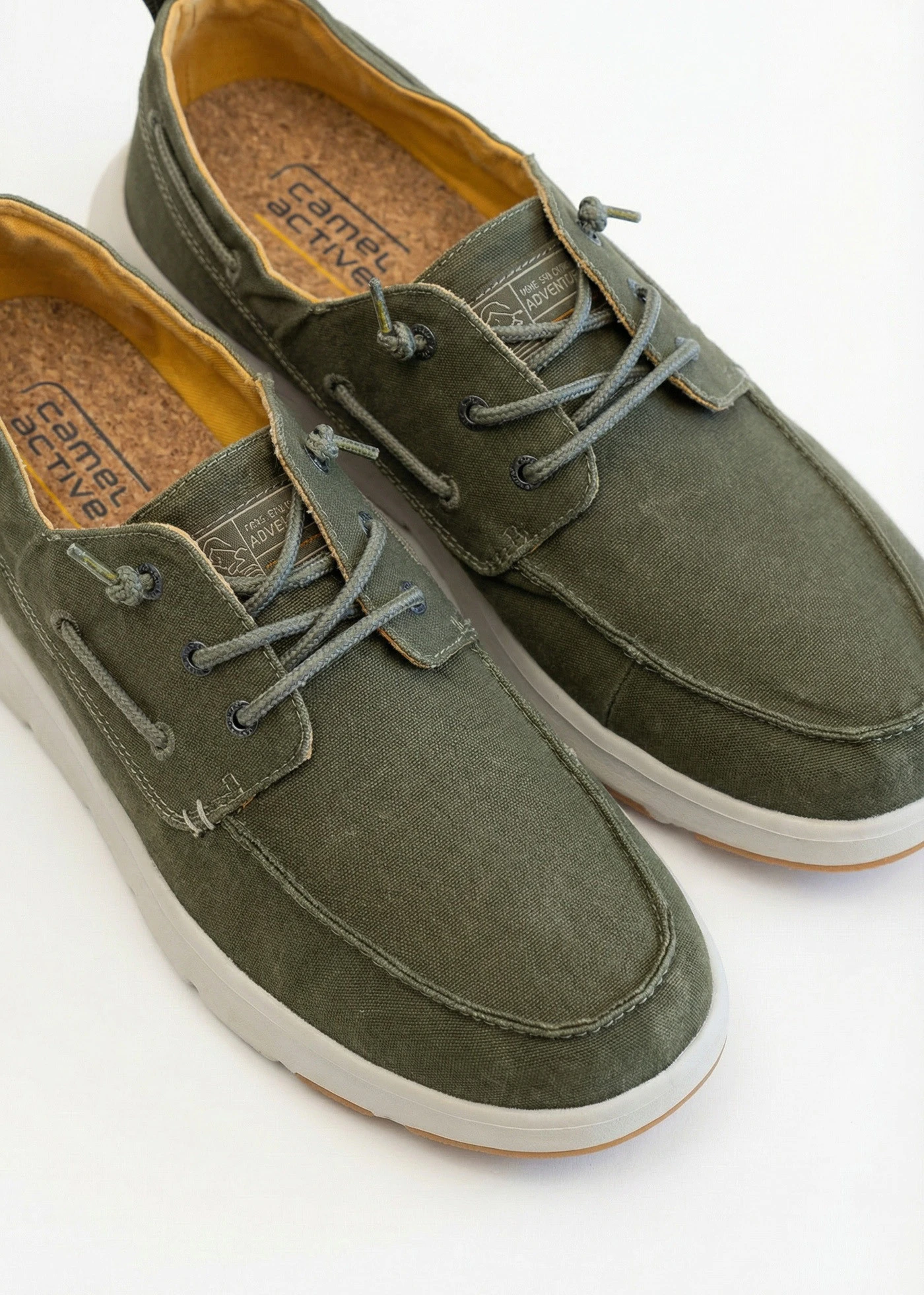 Buty wsuwane Camel Active z bawełnianego płótna • khaki • sklep bonprix