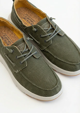 Chaussures bateau Camel Active en toile • kaki • Boutique bonprix