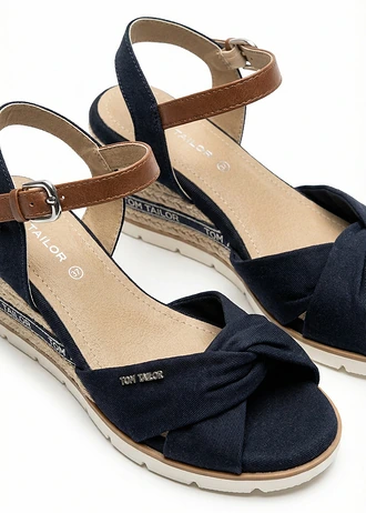 Sandalettes compensées Tom Tailor, Couleur: bleu foncé