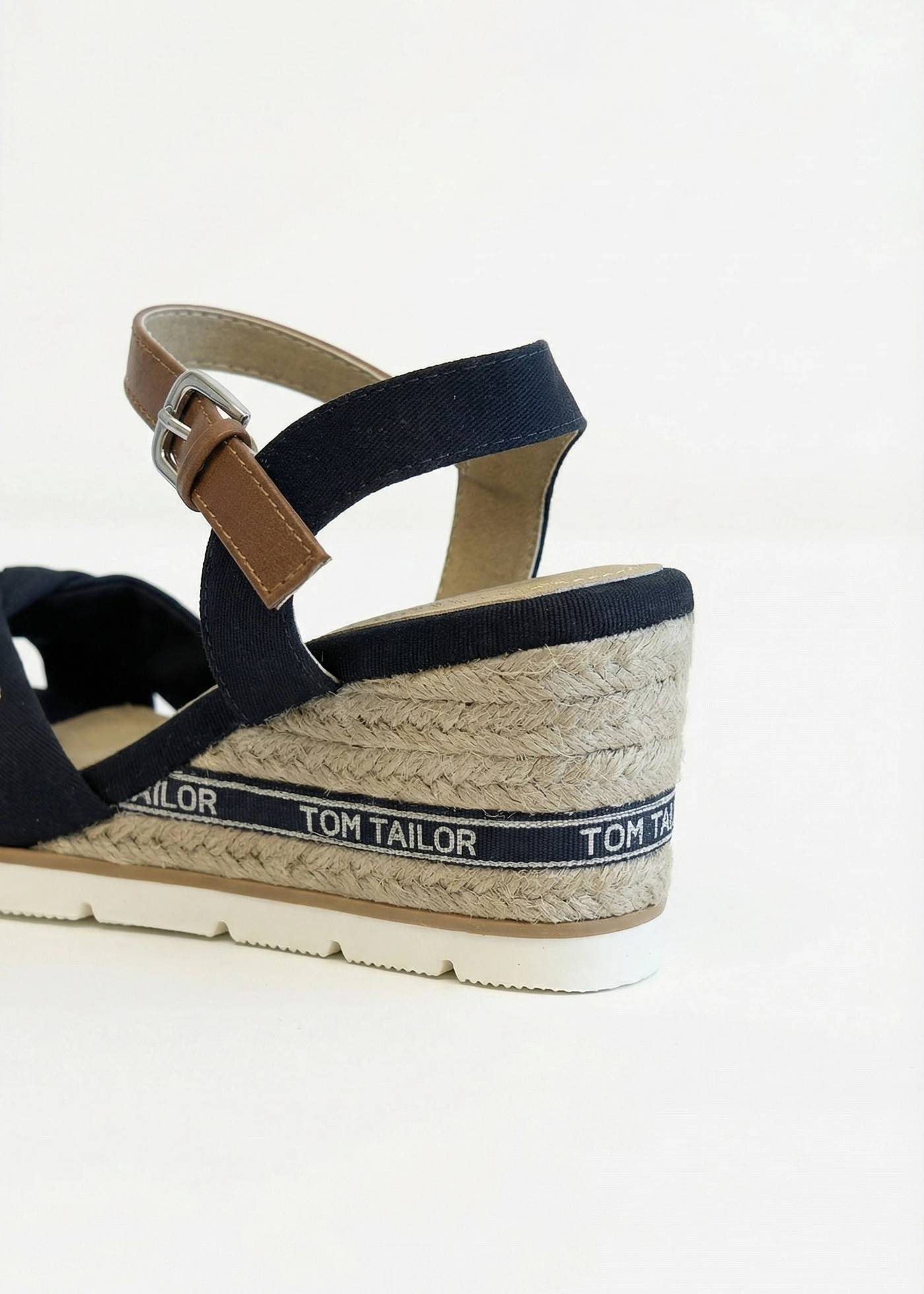 Tom Tailor sleehak sandaletten in raffia-look • donkerblauw • bonprix online shop