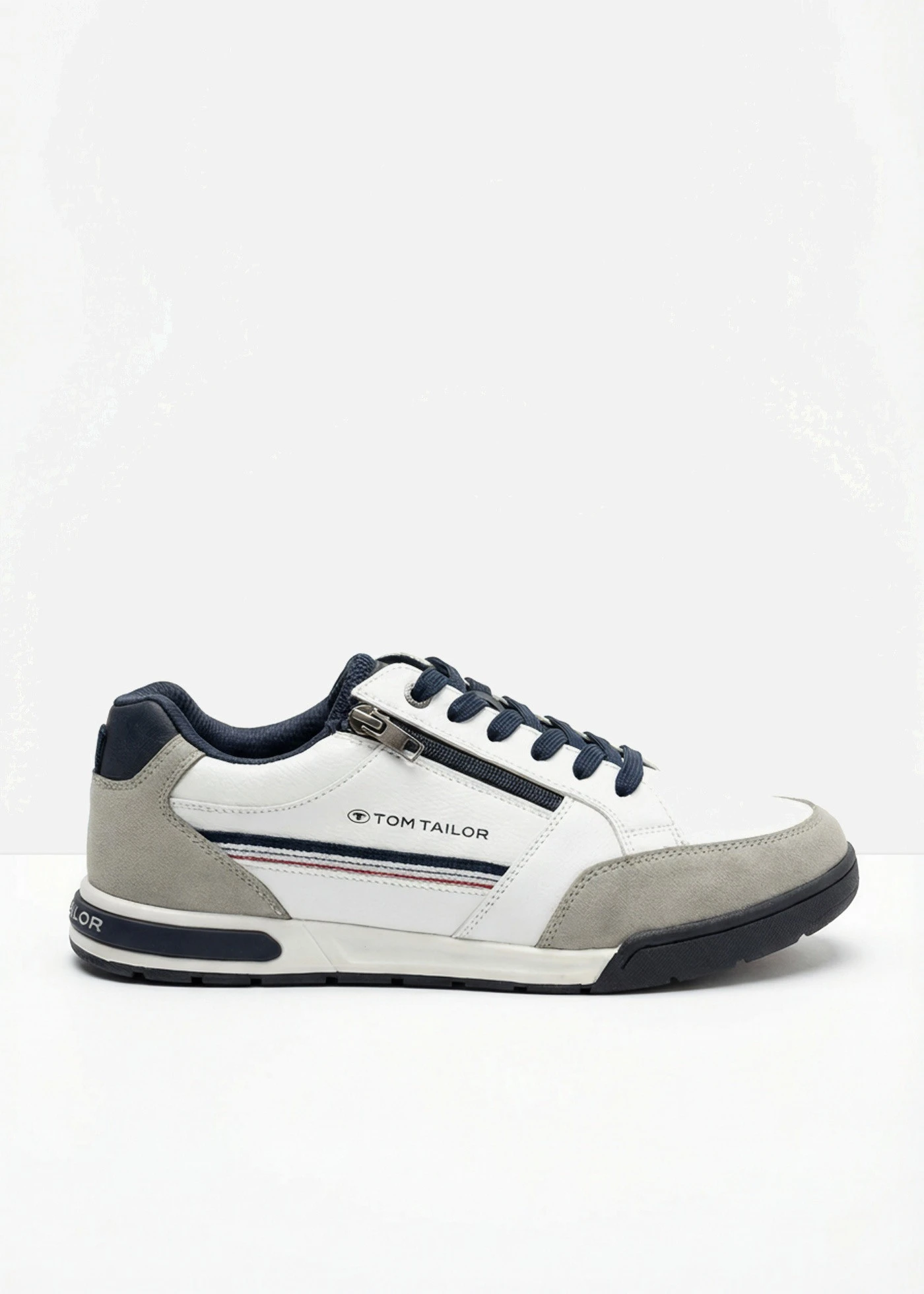 Sneakersy Tom Tailor z zamkiem • biało-szary • sklep bonprix