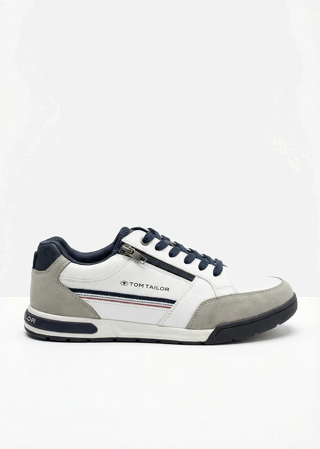 Tom Taylor sneakers met ritssluiting • wit-grijs • bonprix online shop