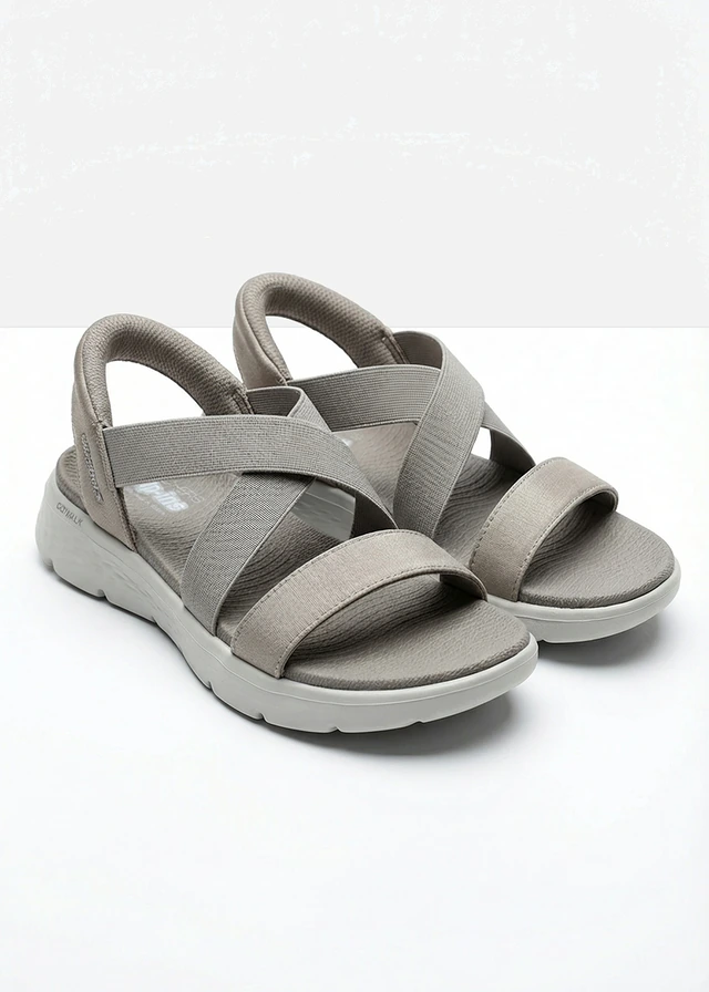 Skechers slip-in sandalen, Kleur: taupe