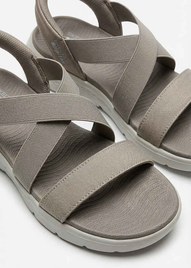 Skechers slip-in sandalen, Kleur: taupe