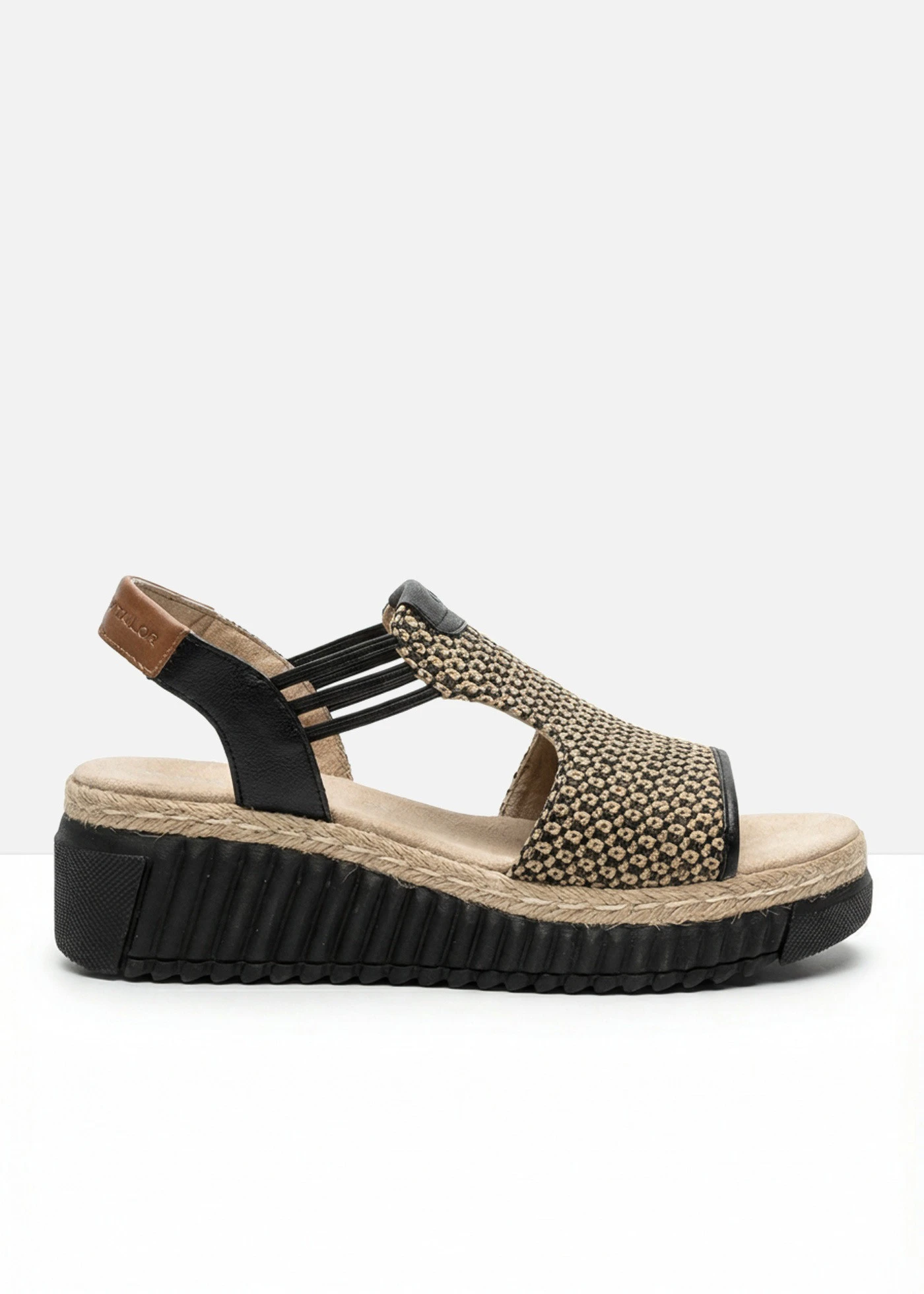 Sandalettes compensées Tom Tailor • noir/naturel • Boutique bonprix