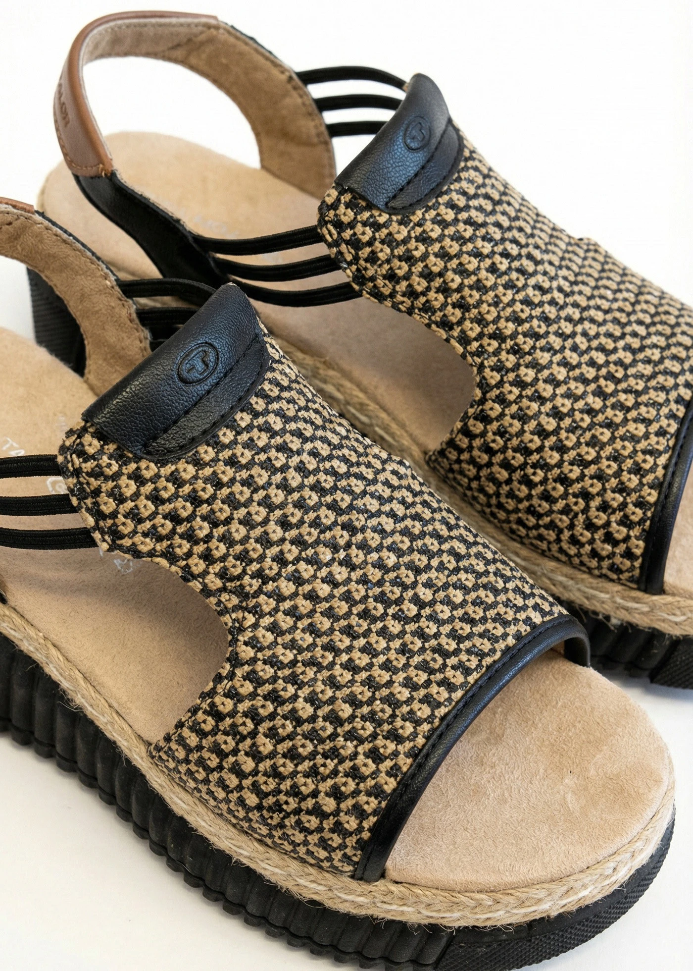 Sandalettes compensées Tom Tailor • noir/naturel • Boutique bonprix