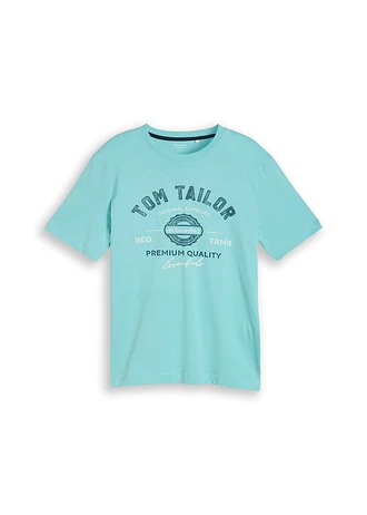 Tricou Tom Tailor, culoare: turcoaz, cu imprimeu