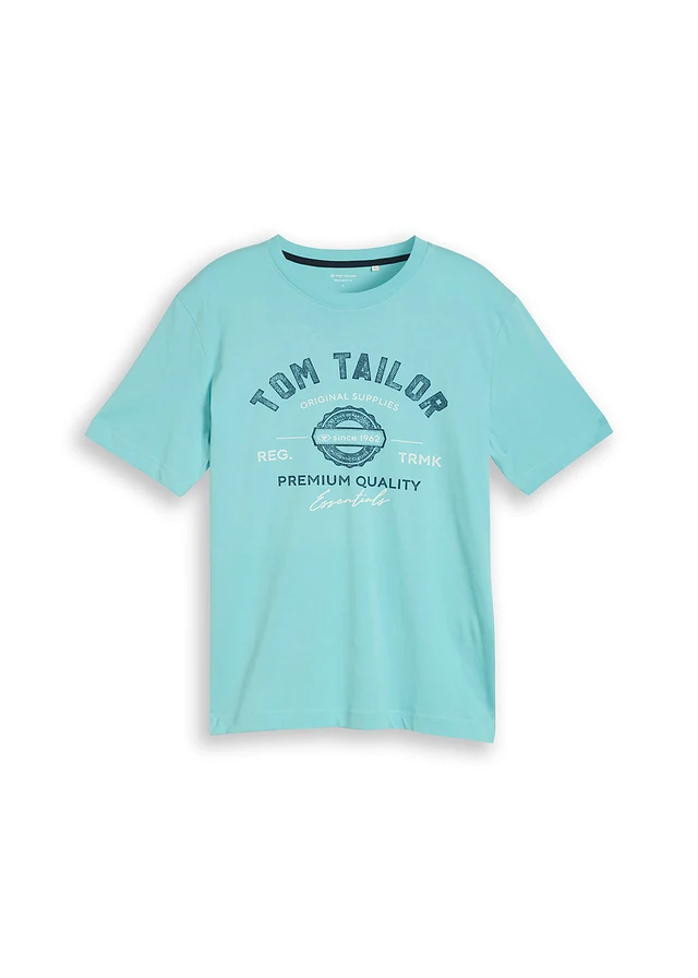 Tricou Tom Tailor • turcoaz, cu imprimeu • magazin bonprix