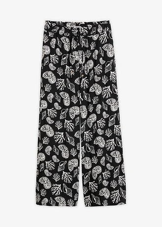 Pantalon large à pinces en viscose mélangée