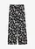 Pantalon large à pinces en viscose mélangée, Couleur: noir/écru imprimé