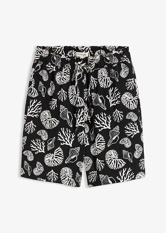 Short en viscose mélangée à taille élastiquée