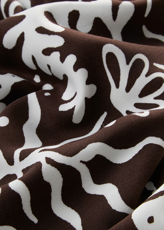 Robe midi en viscose mélangée • marron foncé-écru imprimé • product-page.page-title-suffix