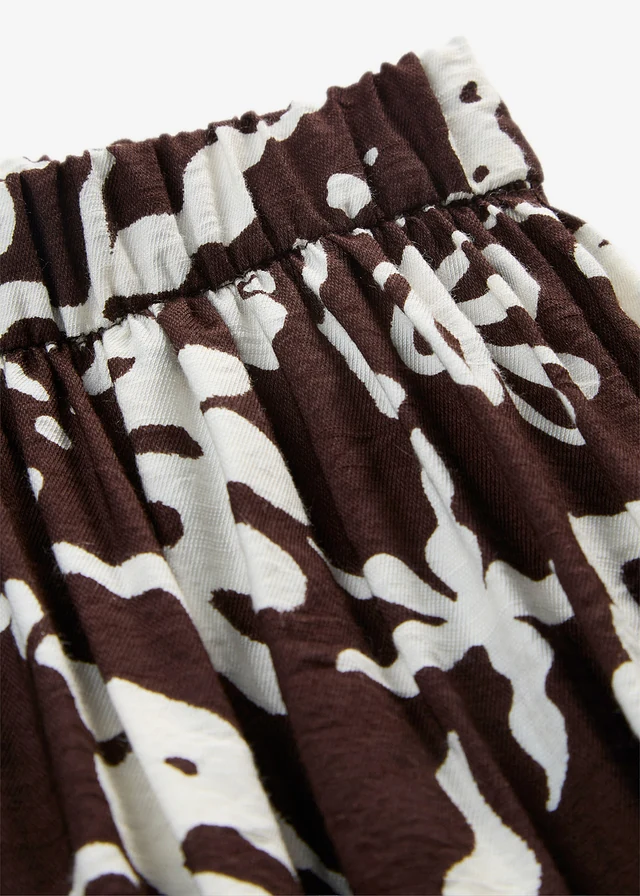 Jupe midi fluide • marron foncé-écru imprimé • product-page.page-title-suffix