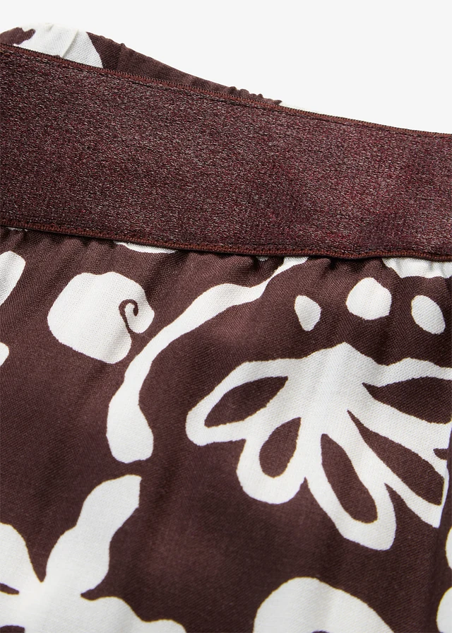Pantalon large à pinces en viscose douce • marron foncé-écru • product-page.page-title-suffix