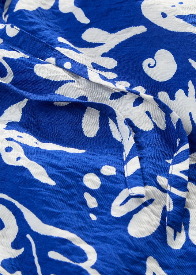 Bermuda en viscose fluide • bleu cobalt-écru imprimé • product-page.page-title-suffix