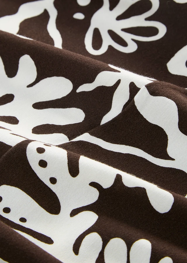Jersey jurk in een viscosemix • donkerbruin-wolwit met print • product-page.page-title-suffix