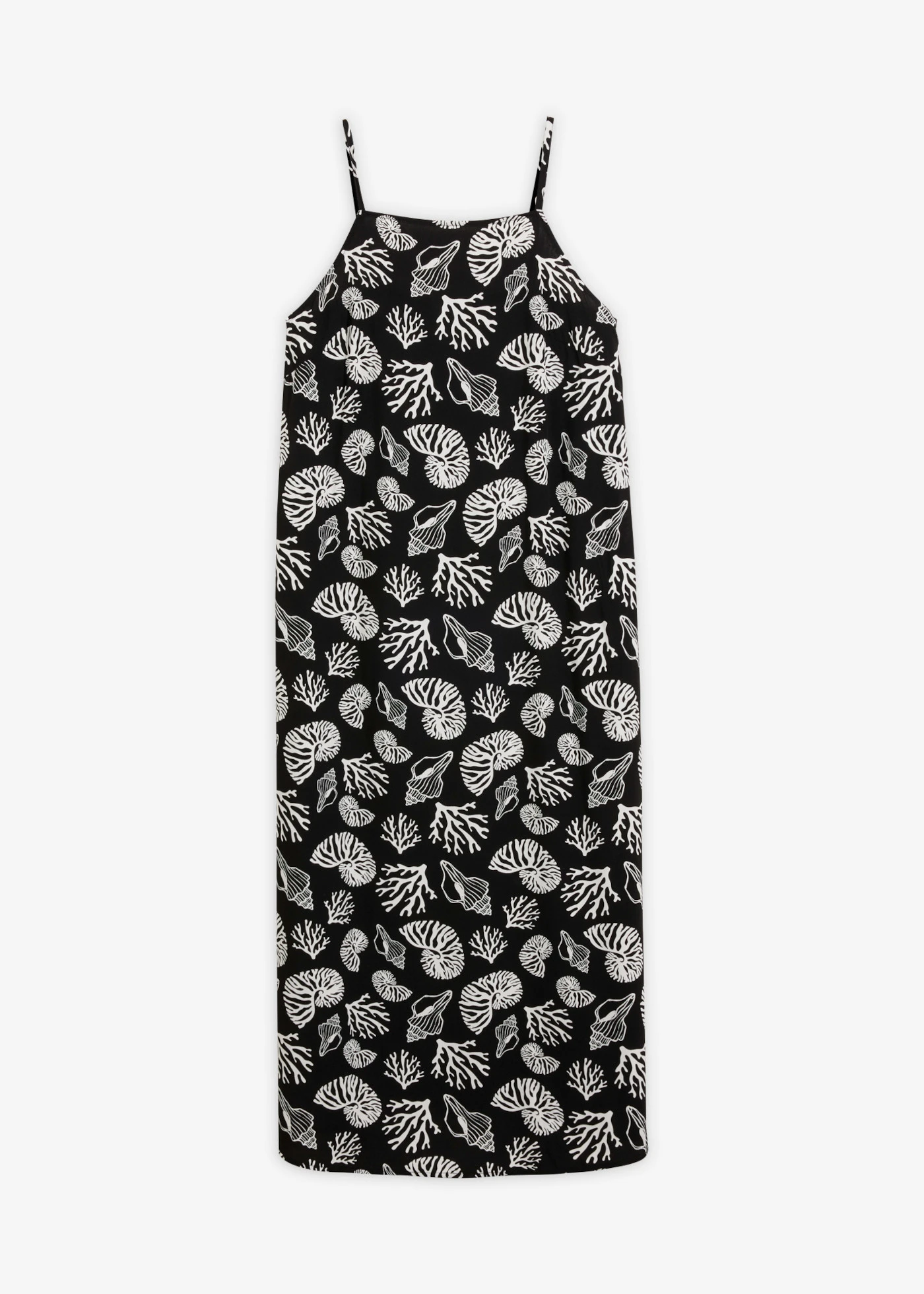 Midi jurk in een viscosemix met all-over print • zwart-wolwit met print • product-page.page-title-suffix