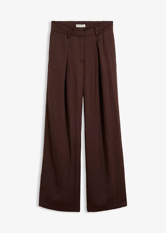 Pantalon estival à pinces, Couleur: marron foncé