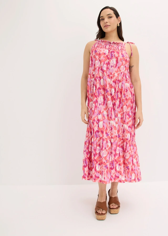 Šaty na ramienka • ružová-cyklámenová potlačená plus size • obchod bonprix