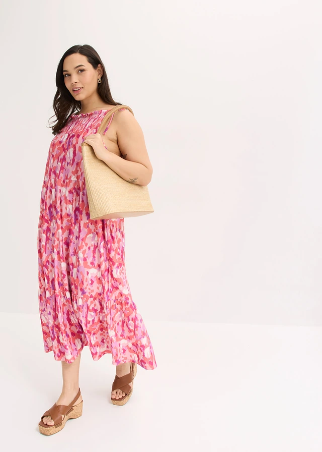 Šaty na ramienka • ružová-cyklámenová potlačená plus size • obchod bonprix