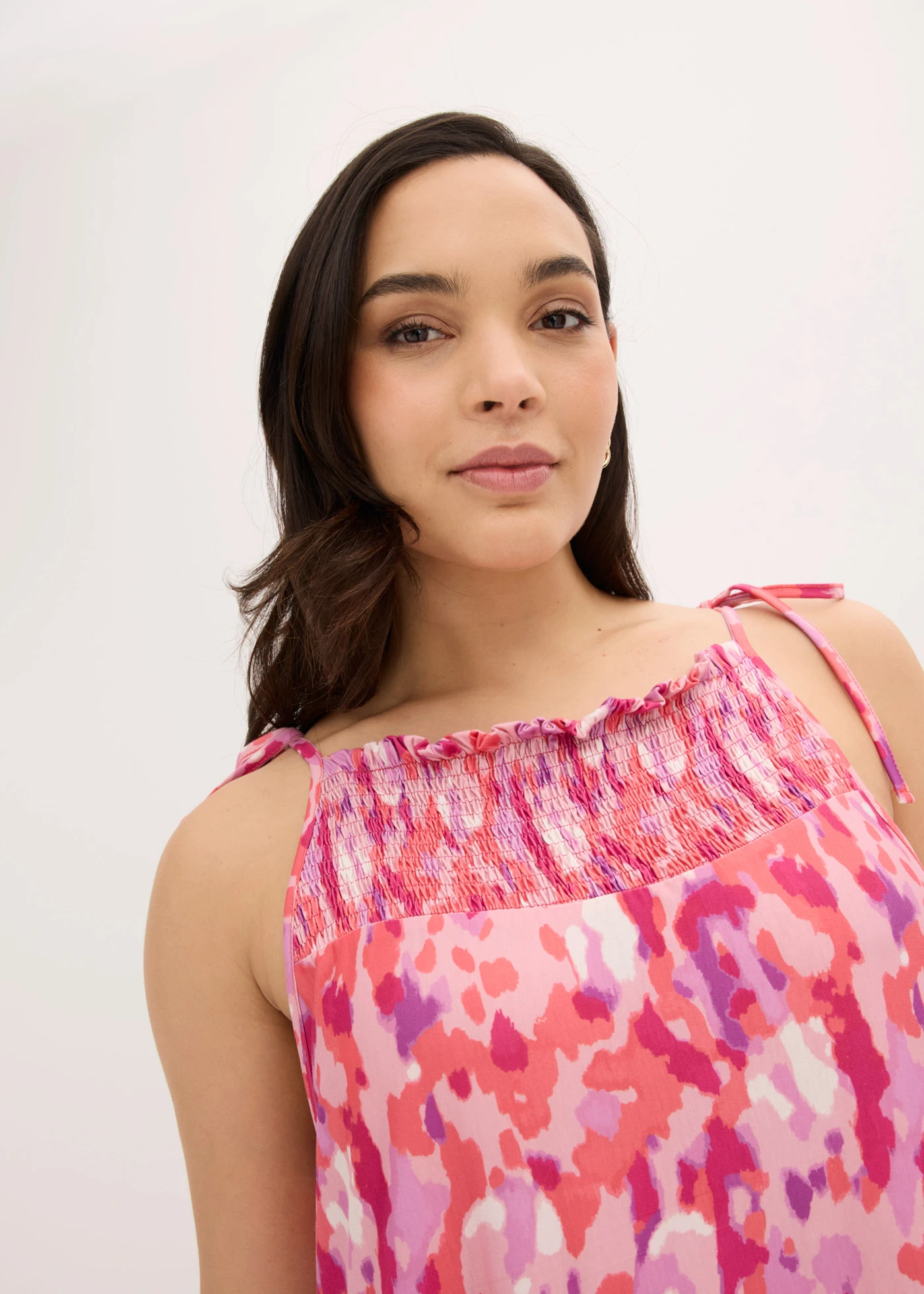 Šaty na ramienka • ružová-cyklámenová potlačená plus size • obchod bonprix