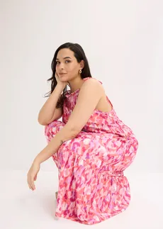 Šaty na ramienka • ružová-cyklámenová potlačená plus size • obchod bonprix