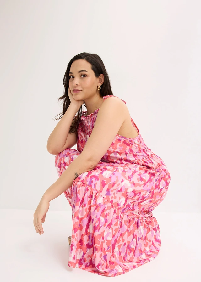 Šaty na ramienka • ružová-cyklámenová potlačená plus size • obchod bonprix