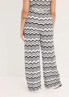 Pantaloni tricotați, culoare: ecru/negru