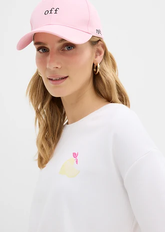 Oversized shirt van puur biologisch katoen • wit-pinklady met print • bonprix online shop