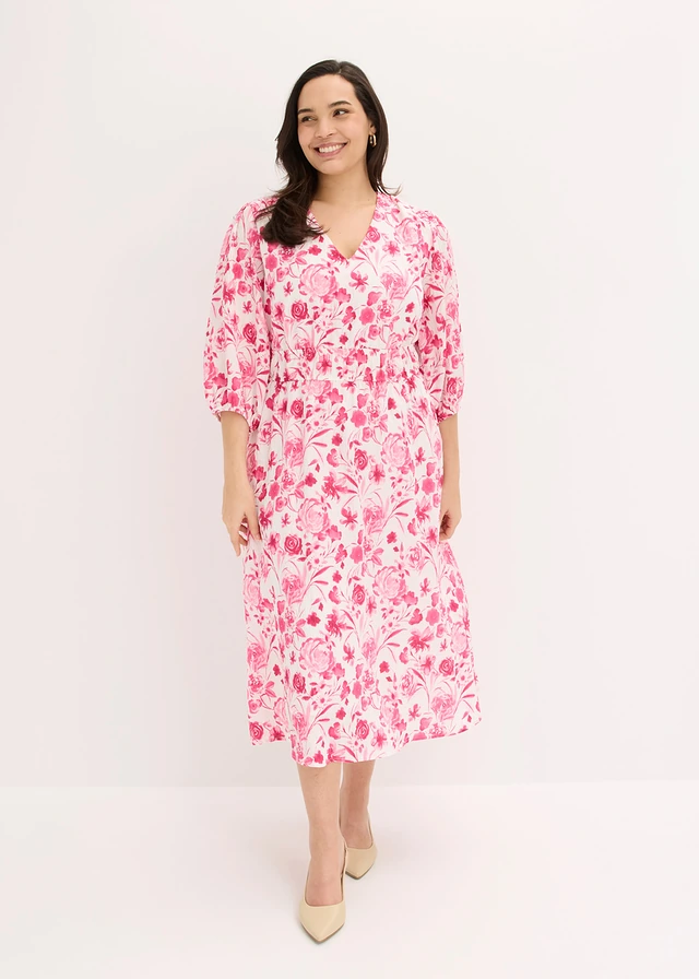 Robe midi, Couleur: rose vif