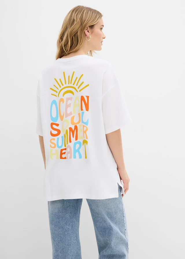 T-shirt oversize 100% coton • blanc imprimé • product-page.page-title-suffix
